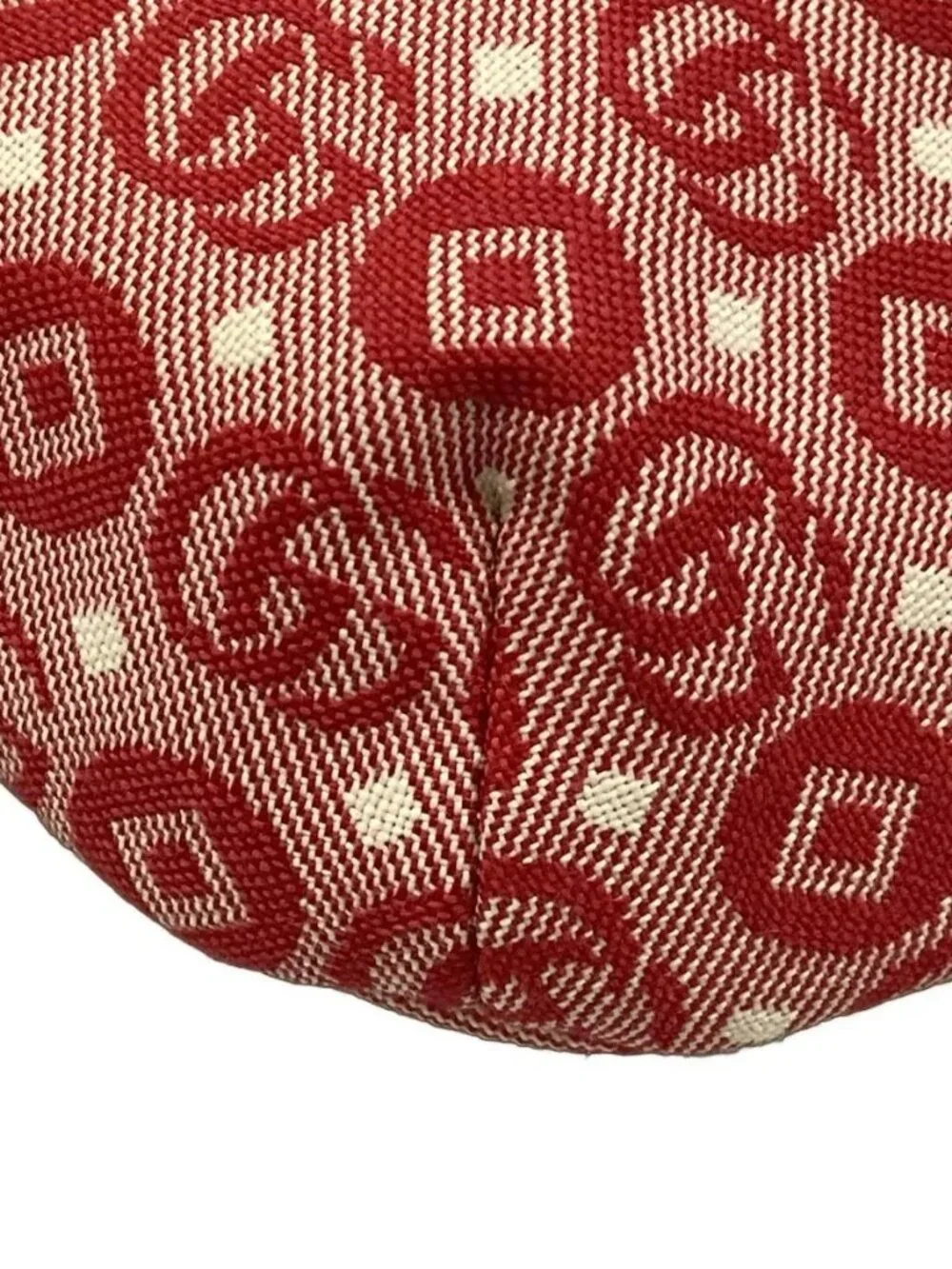 GUCCI Interlocking G Children's Belt Bag 502095 Red Cream Navy Jacquard Leather